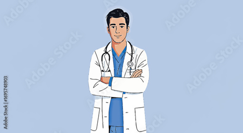Medical Professional Illustration A Friendly Doctor's Depiction