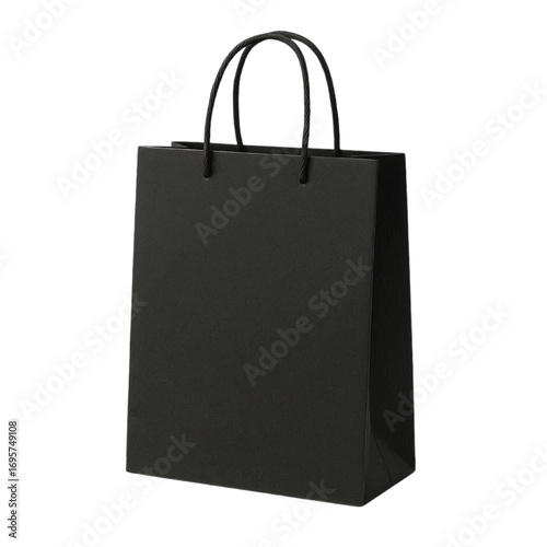 A black color shopping bag vector
