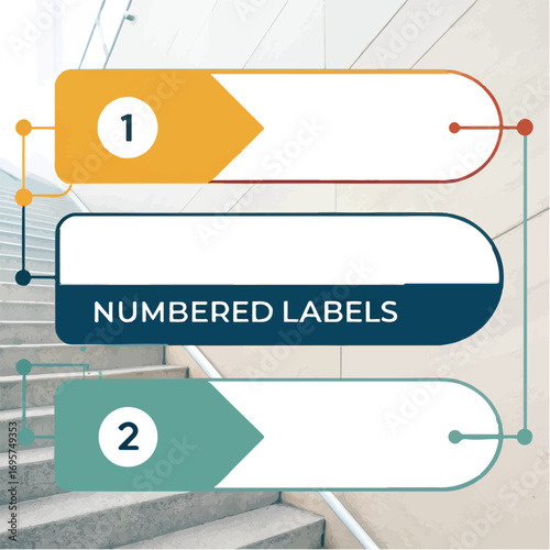 Numbered Labels and Arrows for Step-by-Step Process and Organization