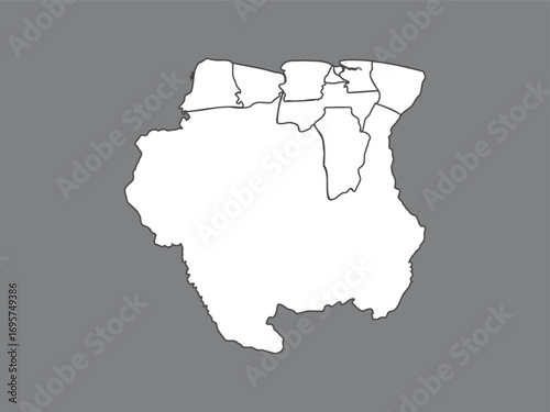 Suriname map High detailed