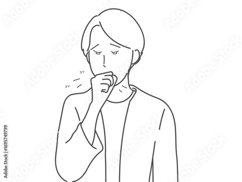 イラスト　男性　女性　咳