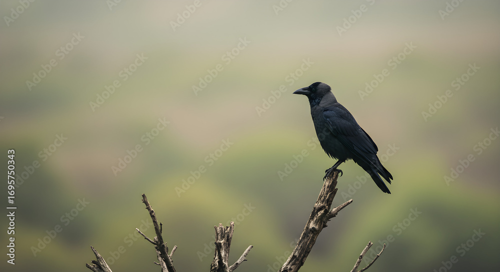 Obraz premium Single Crow Isolated