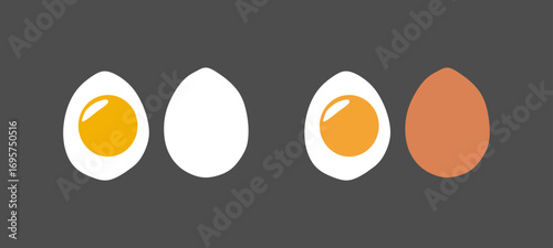 Chicken Eggs Isolated on Grey Back Ground.