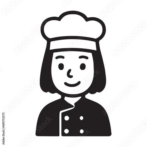 Chef Icon Representing Culinary Profession and Cooking.