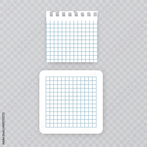 Stacked Note Papers with Graph Grids Set of notebook template