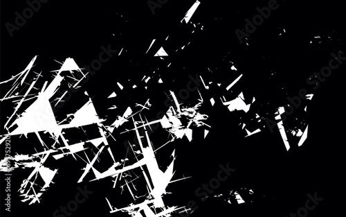 Back anh white grunge pattern with scattered scratches and distressed details. 