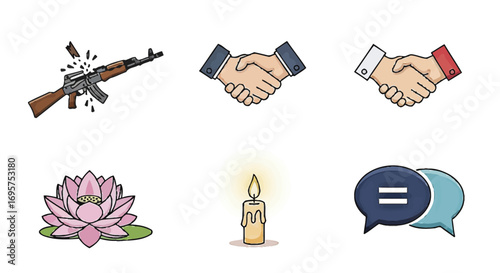 Symbols of Conflict and Harmony A Visual Representation of War, Peace, and Reconciliation