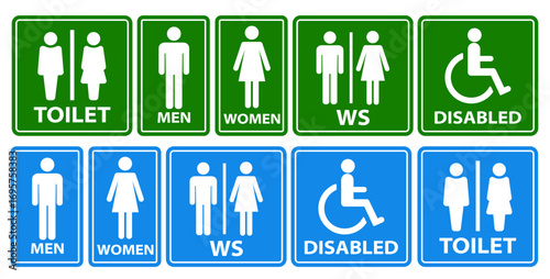 Vector sign of toilet. Toilet for man and woman. Isolated symbol of bathroom. Element for your design