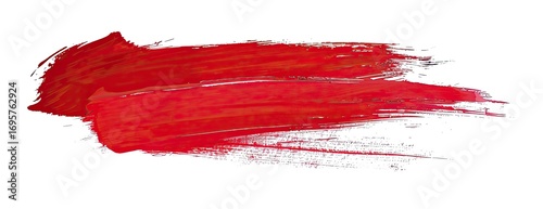 Abstract red paint stroke on white background, ideal for artistic designs and backgrounds