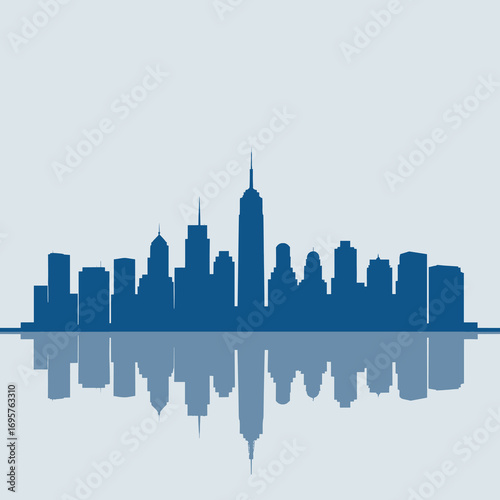 Set of cityscape background. Skyline silhouettes. Modern architecture. Horizontal banner with megapolis panorama. Building icon. Vector illustration. City silhouettes