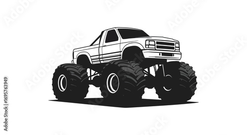 monster truck with large wheels and bold silhouette