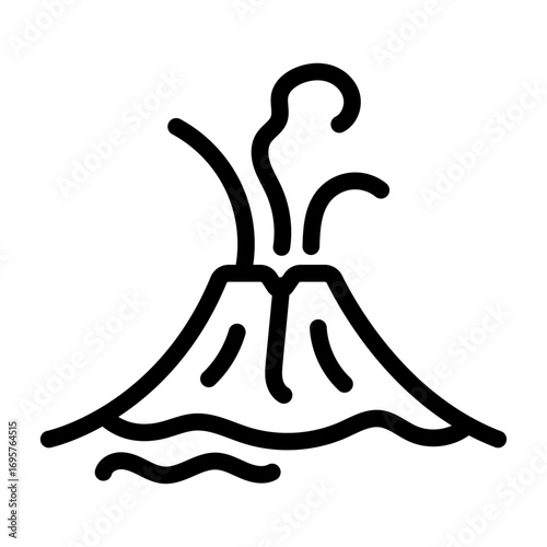 Geyser Eruption Line Icon of Volcanoes & Geysers Icon Set