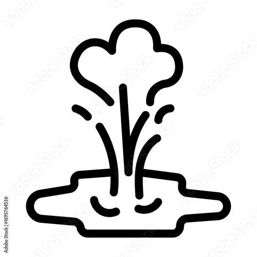 Bubbling Geyser Line Icon of Volcanoes & Geysers Icon Set