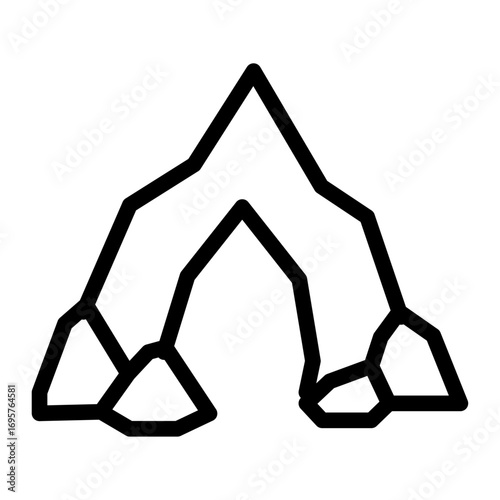Stone Arch Line Icon of Caves & Caverns Icon Set