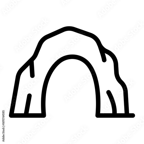 Dome Cave Line Icon of Caves & Caverns Icon Set