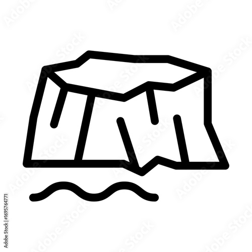 Ice Shelf Line Icon of Glaciers & Ice Caps Icon Set