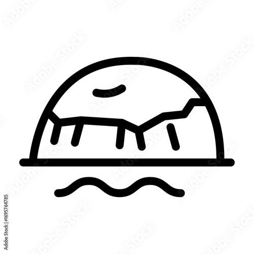 Dome Ice Cap Line Icon of Glaciers & Ice Caps Icon Set