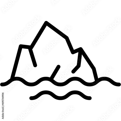 Jagged Glacier Line Icon of Glaciers & Ice Caps Icon Set