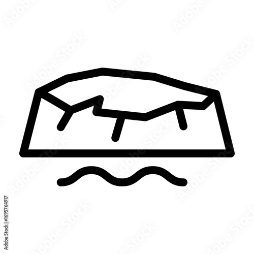 Broken Ice Sheet Line Icon of Glaciers & Ice Caps Icon Set