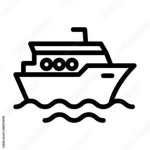 Modern Cruise Liner Line Icon of Cruises & Ferries Icon Set