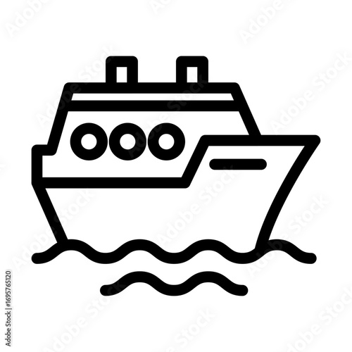 Large Ferry Line Icon of Cruises & Ferries Icon Set