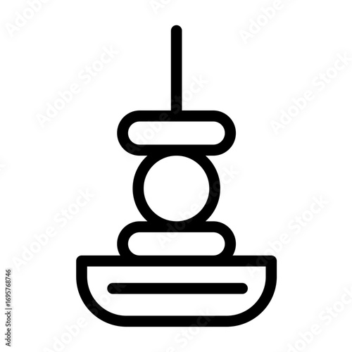 Mini Burger Skewer Line Icon of Snacks & Appetizers Icon Set