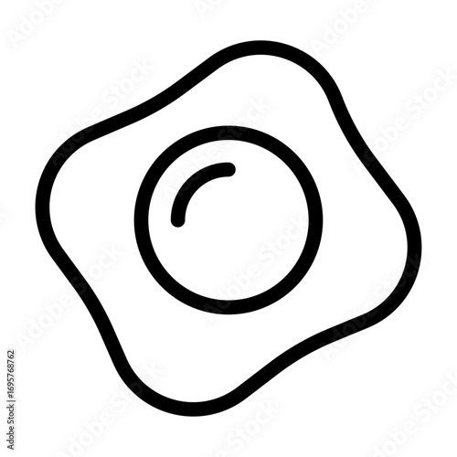 Fried Egg Line Icon of Breakfast Foods Icon Set