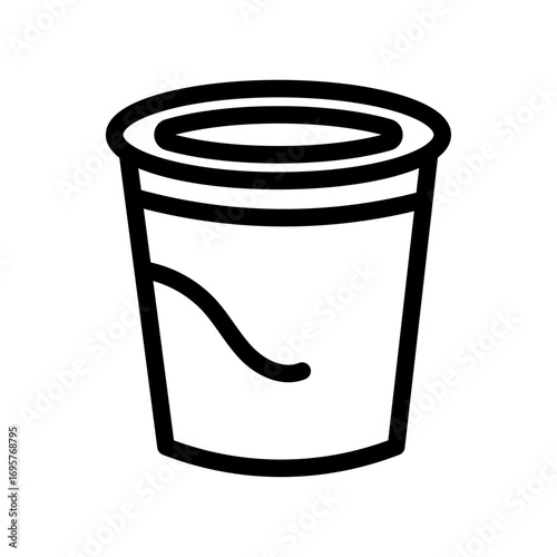 Yogurt Cup Line Icon of Breakfast Foods Icon Set