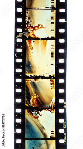 Vintage Film Strip with Abstract Images and Warm Tones
