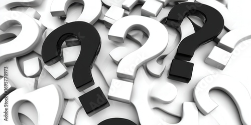 Question marks of different colors create a visual representation of questions and thoughts.