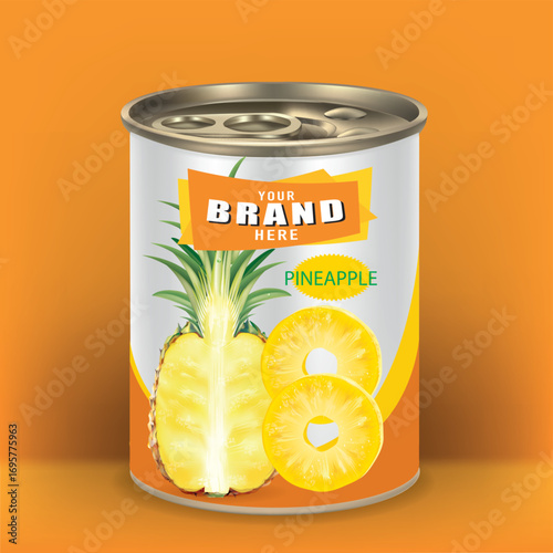 Design of canned packaging for pineapple