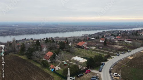 aerial view of the city in europe serbia