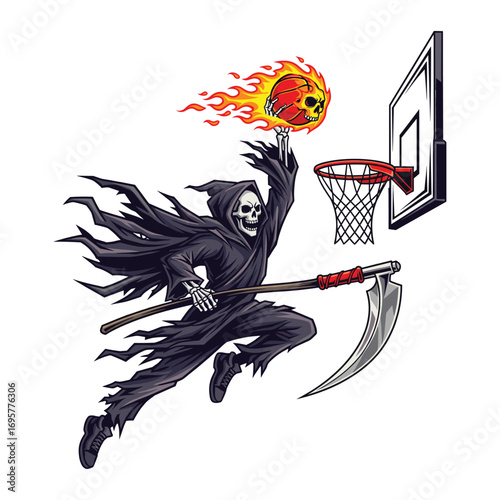 Grim Reaper Slam Dunk Illustration