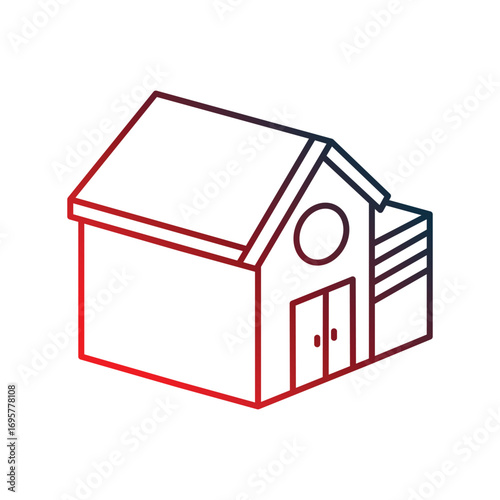 Garage icon with white background vector stock illustration