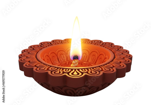 Diwali diya illuminating darkness with its vibrant flame illustration