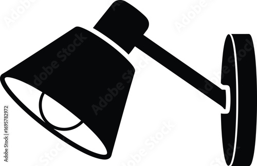 Black and wall lamp illustration, a simple design for interior decoration and lighting fixture concept