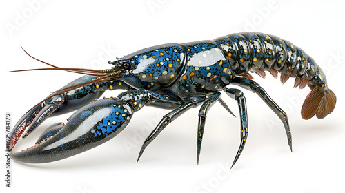 Blue Lobster Isolated On White Background