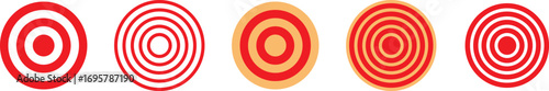 Abstract Red and White Target Circle Graphics