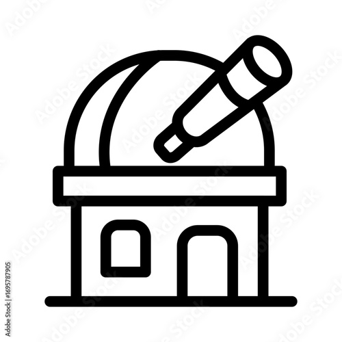 Observatory Star View Line Icon of Observatories Icon Set