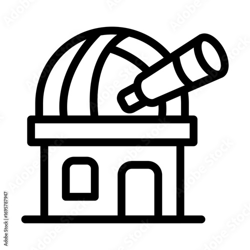 Radio Telescope Line Icon of Observatories Icon Set