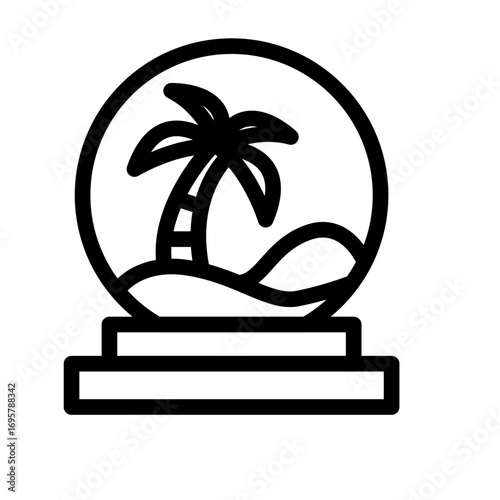 Snow Globe Souvenir Line Icon of Souvenirs & Gifts Icon Set