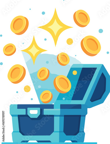 Reward chest opening UI illustration