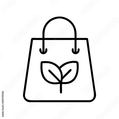 Eco shopping bag with leaf design in minimalist style  