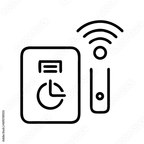 Smart thermostat with wireless control icon  