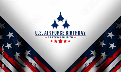 U.S. Air Force Birthday. September 18.Template for background, banner, card, poster with text inscription. 