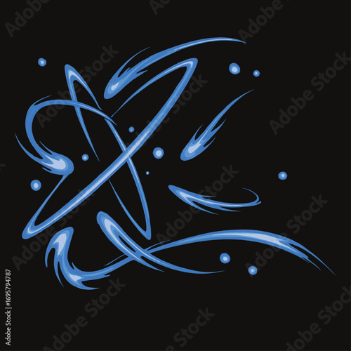 Rotating blue Flare Light Glow Effect, anime Special Effects Transparent PNG, Dynamic Atom Light Explosion