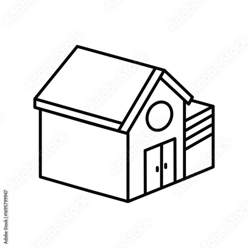 Garage icon with white background vector stock illustration