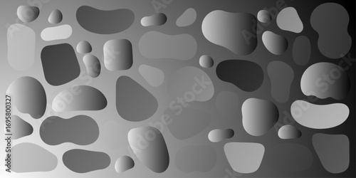 Black organic oval and round shapes set. Blob and spot deform silhouettes. Unique black and white cowhide pattern with irregular shapes and designs. Set of black organic, irregular, and amorphous.
