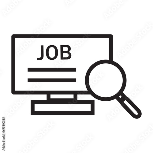 Job Document with Magnifying Glass line 
