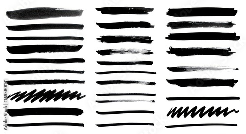 Wallpaper Mural Three columns of black brush strokes on a white background Torontodigital.ca